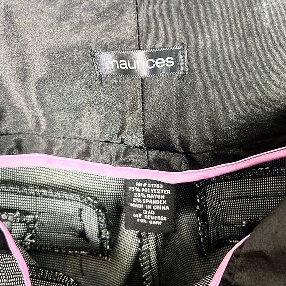 MAURICES | 🖤 Black Gray Tiny Houndstooth Print LowRise Dress Office Pants Slacks - Picture 8 of 9